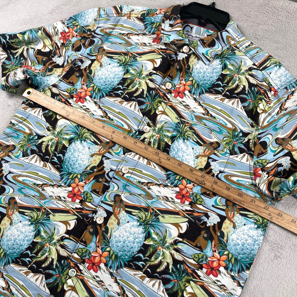 Tommy Bahama Coconut Point Hawaiian Shirt Mens Medium Hula Girl Tencel Button Up - Picture 4 of 8